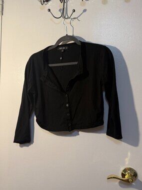 Missguided Black Cropped Button Cardigan, US 10 / UK 14